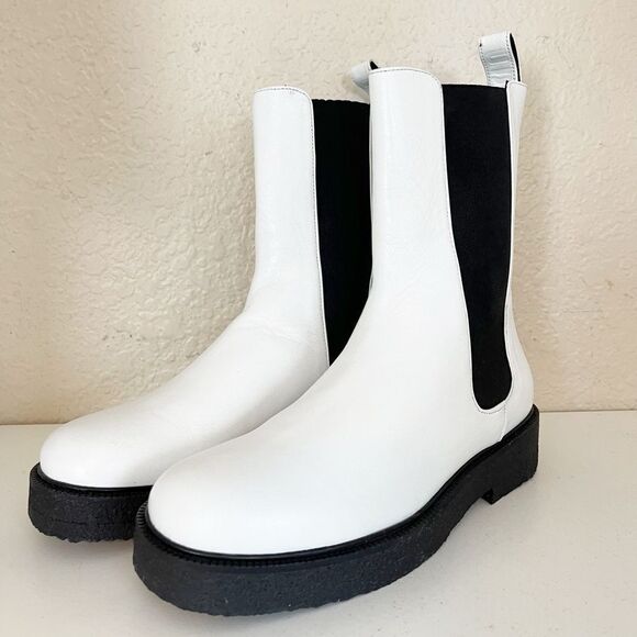 STAUD Palamino Chelsea Boot PLATFORM LEATHER WHITE 38/7.5 - Picture 4 of 12